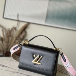 Replica Borsa Louis Vuitton Twist MM M22036 Nera 23 cm