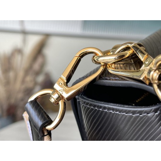 Replica Borsa Louis Vuitton Twist MM M22036 Nera 23 cm