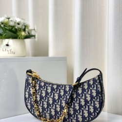 Replica Borsa Christian Dior CD Lounge Dior Oblique Jacquard Blu