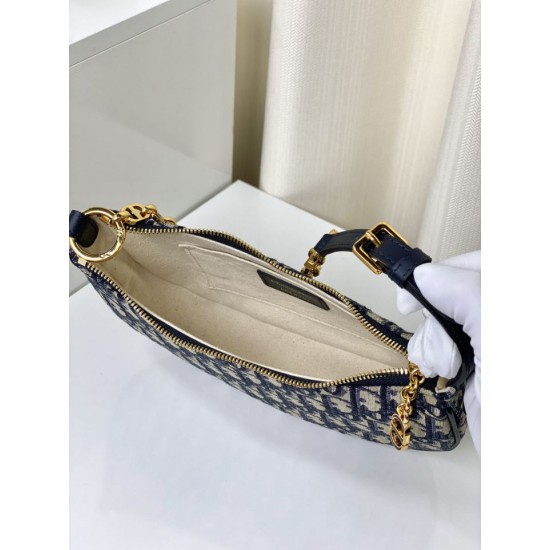 Replica Borsa Christian Dior CD Lounge Dior Oblique Jacquard Blu