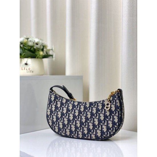Replica Borsa Christian Dior CD Lounge Dior Oblique Jacquard Blu