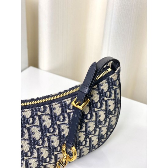 Replica Borsa Christian Dior CD Lounge Dior Oblique Jacquard Blu