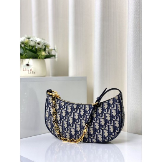 Replica Borsa Christian Dior CD Lounge Dior Oblique Jacquard Blu