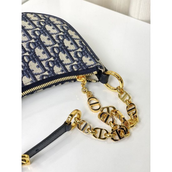 Replica Borsa Christian Dior CD Lounge Dior Oblique Jacquard Blu