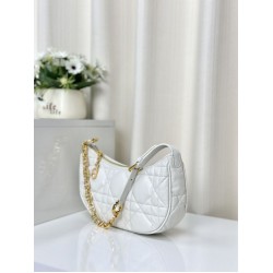 Replica Christian Dior CD Lounge Bag Supple Macrocannage Bianco
