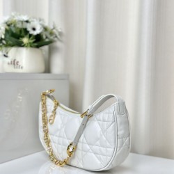 Replica Christian Dior CD Lounge Bag Supple Macrocannage Bianco