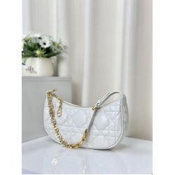 Replica Christian Dior CD Lounge Bag Supple Macrocannage Bianco