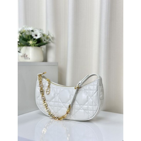 Replica Christian Dior CD Lounge Bag Supple Macrocannage Bianco