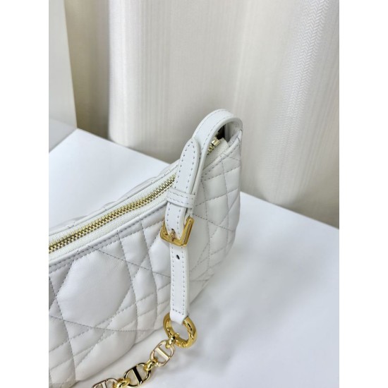 Replica Christian Dior CD Lounge Bag Supple Macrocannage Bianco