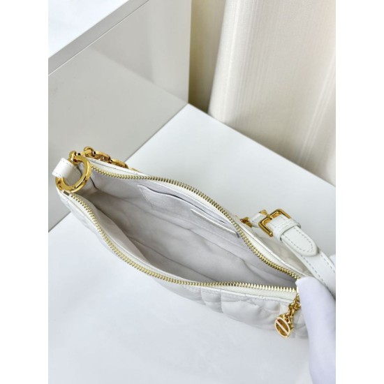 Replica Christian Dior CD Lounge Bag Supple Macrocannage Bianco