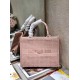 Replica Borsa tote per libri piccola Christian Dior Cannage ricamo rosa