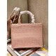 Replica Borsa tote per libri piccola Christian Dior Cannage ricamo rosa