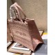 Replica Borsa tote per libri piccola Christian Dior Cannage ricamo rosa