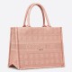 Replica Borsa tote per libri piccola Christian Dior Cannage ricamo rosa
