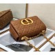 Replica Borsa Caro piccola Christian Dior Cannage in pelle di vitello marrone