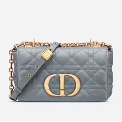 Replica Borsa Caro piccola Christian Dior in pelle di vitello Cannage Blu nuvola
