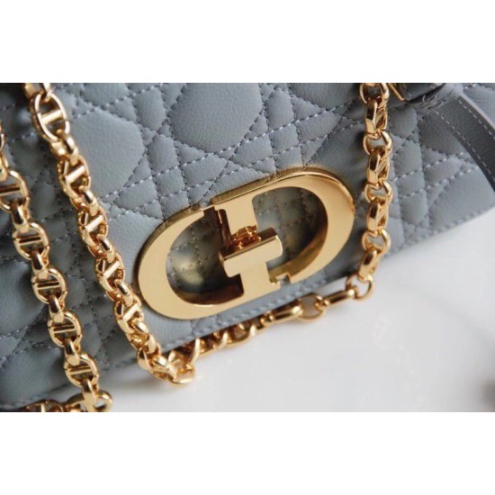 Replica Borsa Caro piccola Christian Dior in pelle di vitello Cannage Blu nuvola