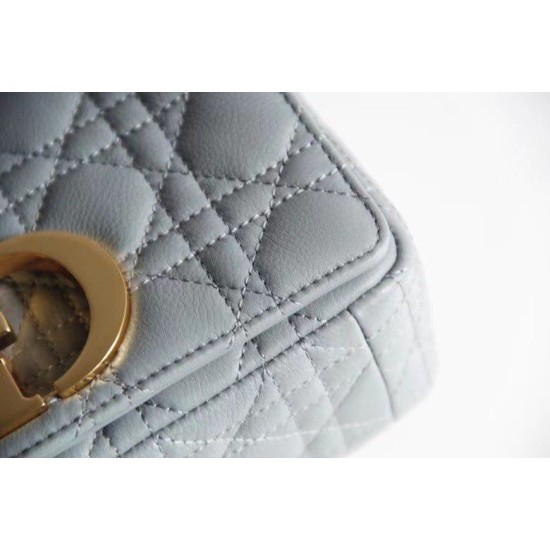 Replica Borsa Caro piccola Christian Dior in pelle di vitello Cannage Blu nuvola