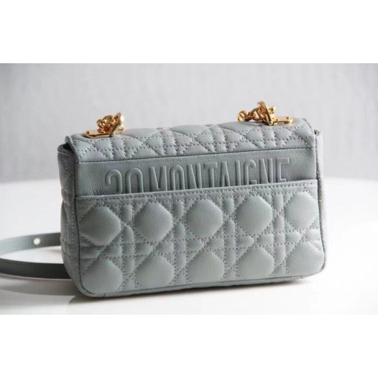 Replica Borsa Caro piccola Christian Dior in pelle di vitello Cannage Blu nuvola