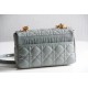 Replica Borsa Caro piccola Christian Dior in pelle di vitello Cannage Blu nuvola