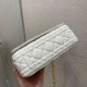 Replica Borsa Caro piccola Christian Dior in pelle di vitello Cannage bianca