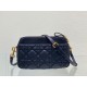 Replica Christian Dior Caro Pouch Cannage pelle di vitello nera