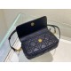 Replica Christian Dior Caro Pouch Cannage pelle di vitello nera