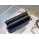 Replica Christian Dior Caro Pouch Cannage pelle di vitello nera