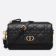 Replica Christian Dior Caro Pouch Cannage pelle di vitello nera