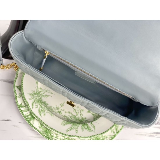 Replica Christian Dior Borsa Dior Caro grande azzurro