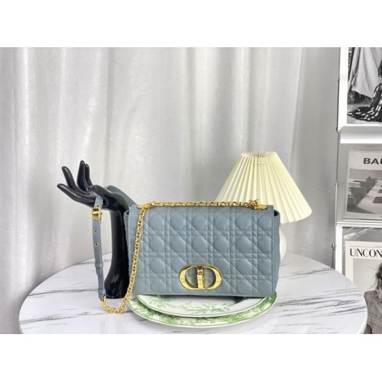 Replica Christian Dior Borsa Dior Caro grande azzurro