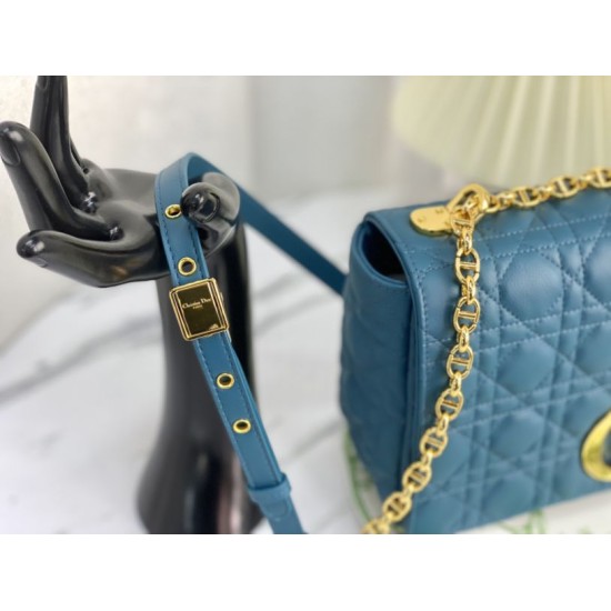 Replica Christian Dior Borsa Dior Caro grande Blu