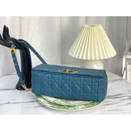 Replica Christian Dior Borsa Dior Caro grande Blu