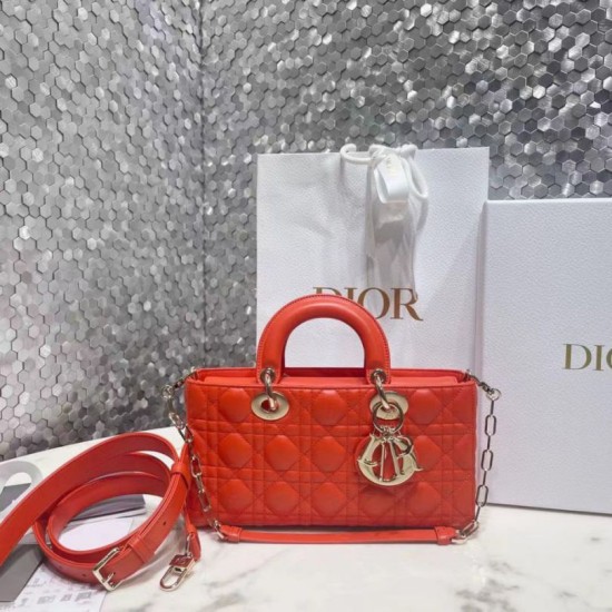 Replica Borsa Christian Dior Lady D-Joy in pelle di agnello Cannage arancione