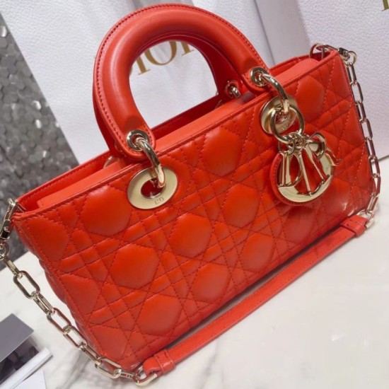 Replica Borsa Christian Dior Lady D-Joy in pelle di agnello Cannage arancione