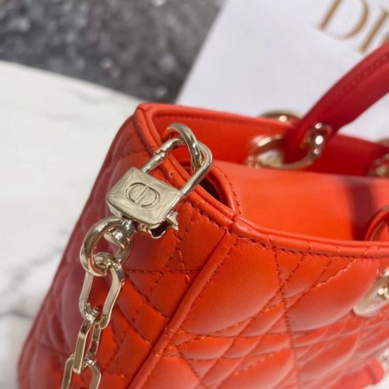 Replica Borsa Christian Dior Lady D-Joy in pelle di agnello Cannage arancione