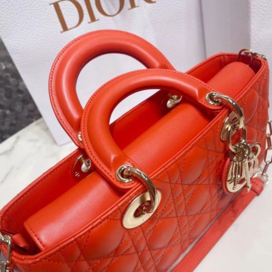 Replica Borsa Christian Dior Lady D-Joy in pelle di agnello Cannage arancione