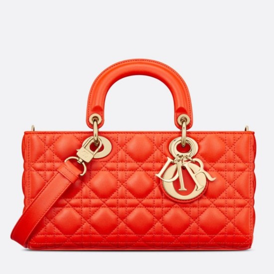 Replica Borsa Christian Dior Lady D-Joy in pelle di agnello Cannage arancione