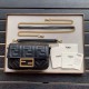 Replica Borsa Fendi Mini Baguette FF Motivo Nera