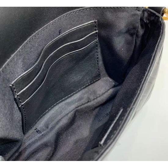 Replica Borsa Fendi Mini Baguette FF Motivo Nera