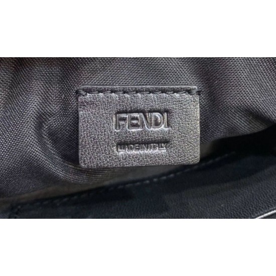 Replica Borsa Fendi Mini Baguette FF Motivo Nera