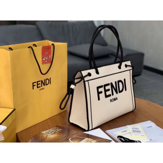 Replica Borsa shopper Roma grande Fendi in tela non tinta Replica Borsa shopper Roma grande Fendi in tela non tinta