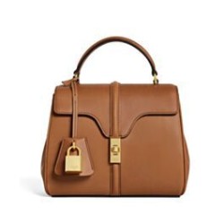 Replica Celine Mini 16 Borsa in pelle di vitello naturale Caffè
