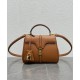 Replica Celine Mini 16 Borsa in pelle di vitello naturale Caffè