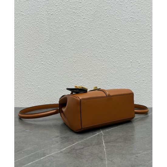 Replica Celine Mini 16 Borsa in pelle di vitello naturale Caffè