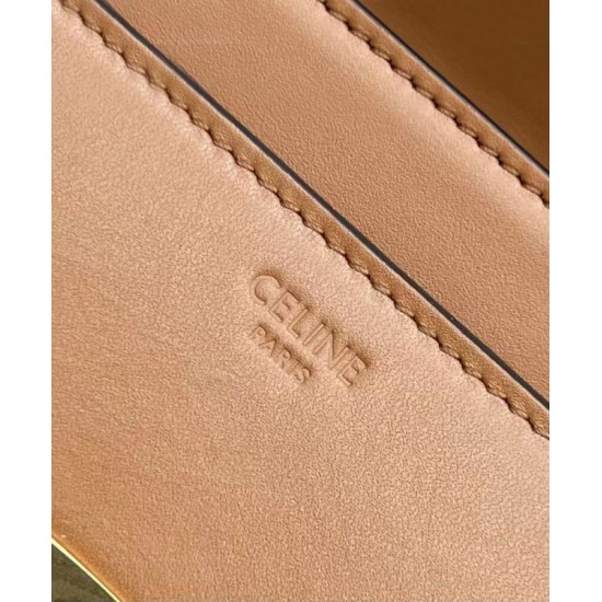 Replica Celine Mini 16 Borsa in pelle di vitello naturale Caffè