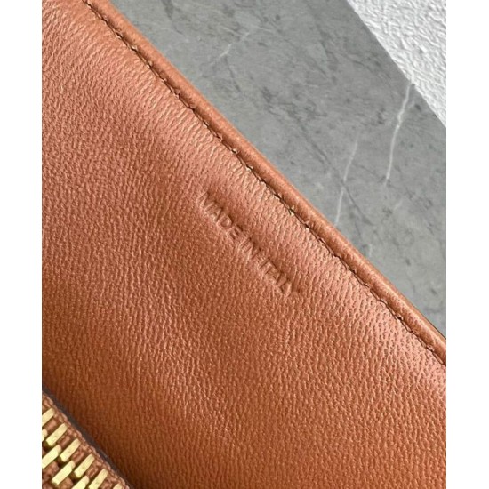 Replica Celine Mini 16 Borsa in pelle di vitello naturale Caffè