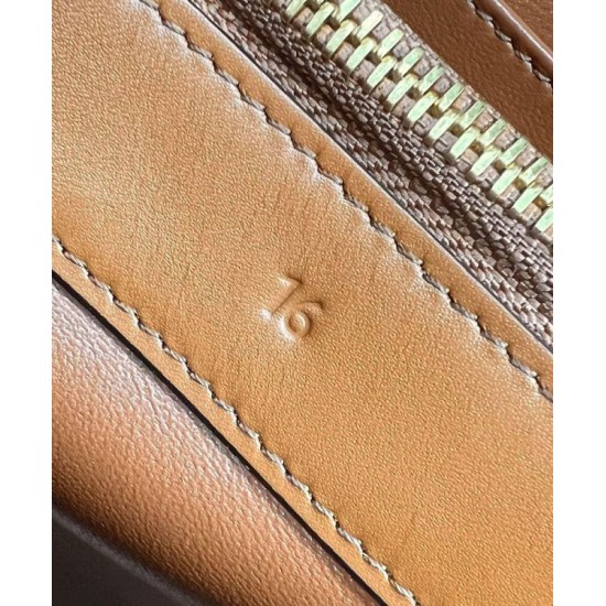 Replica Celine Mini 16 Borsa in pelle di vitello naturale Caffè