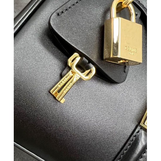 Replica Borsa Celine Mini 16 Pelle di vitello naturale Nera