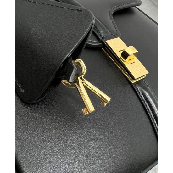 Replica Borsa Celine Mini 16 Pelle di vitello naturale Nera